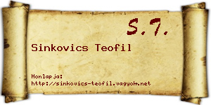 Sinkovics Teofil névjegykártya